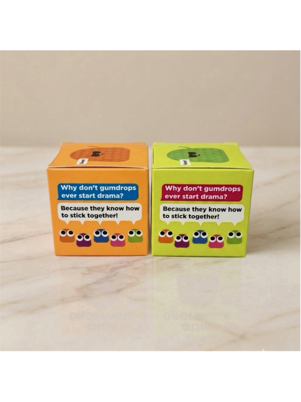 J'adore Gum Droppable Squishy Toy Set of 2 Orange Green Sensory Stress Relief* - Picture 2 of 4